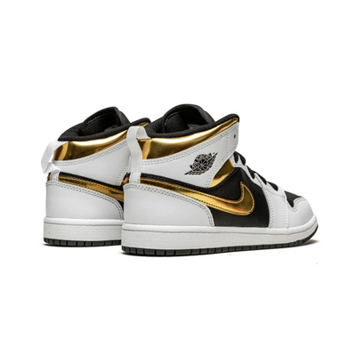Jordan 1 Mid White Gold Black