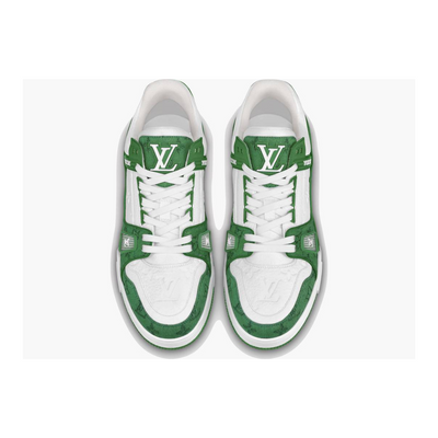 Louis Vuitton Trainer Green Monogram Denim White