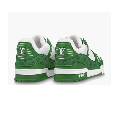 Louis Vuitton Trainer Green Monogram Denim White