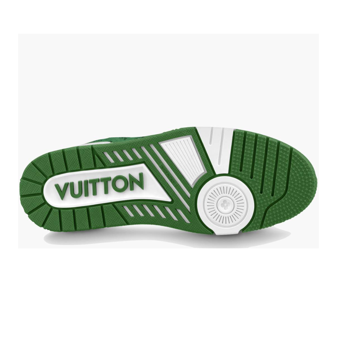 Louis Vuitton Trainer Green Monogram Denim White