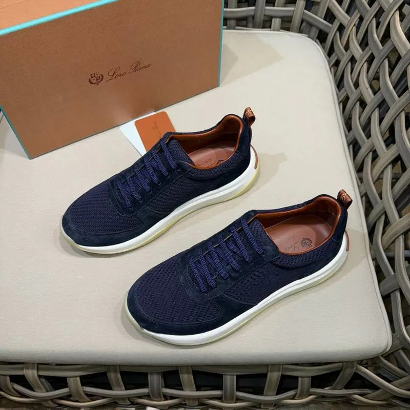Loro Piana 360 Flexy Walk Sneakers – Navy Suede & Technical Fabric