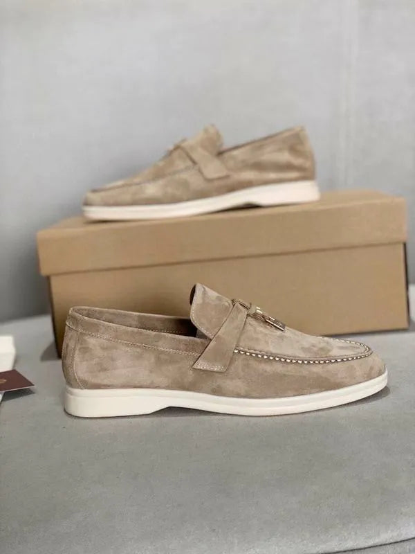 Loro Piana Summer Walk Loafers – Beige Suede