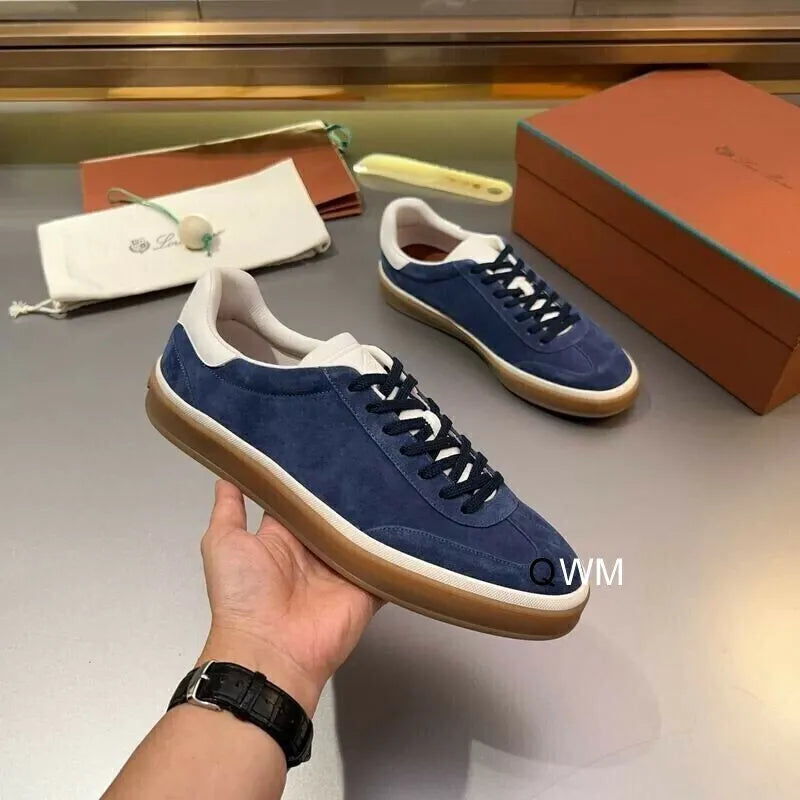 Loro Piana Nuages Sneakers – Navy & White Suede