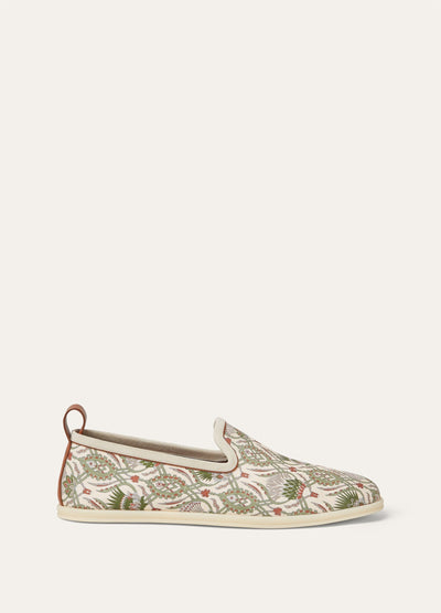 Loro Piana Venice Walk Loafer Linen - Sunset Glow/Green Fluorite