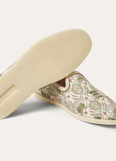 Loro Piana Venice Walk Loafer Linen - Sunset Glow/Green Fluorite