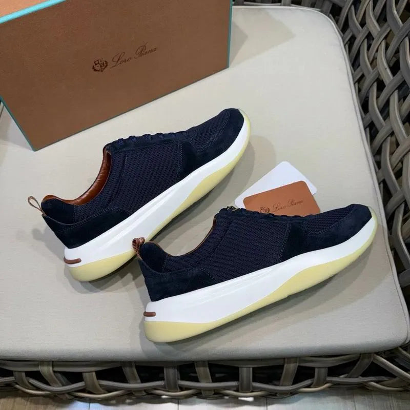 Loro Piana 360 Flexy Walk Sneakers – Navy Suede & Technical Fabric