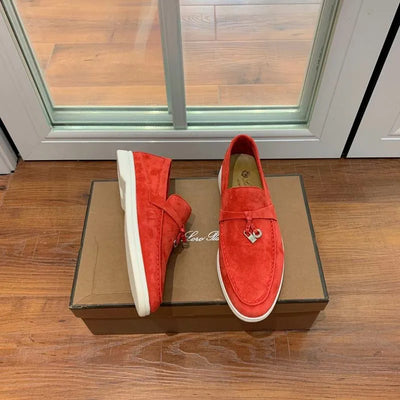 Loro Piana Summer Walk Loafers – Suede Red