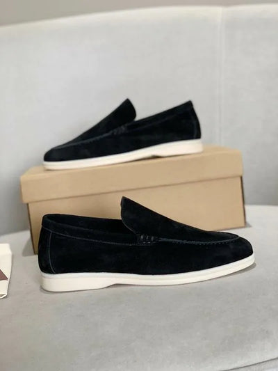 Loro Piana Summer Walk Loafers – Black Suede