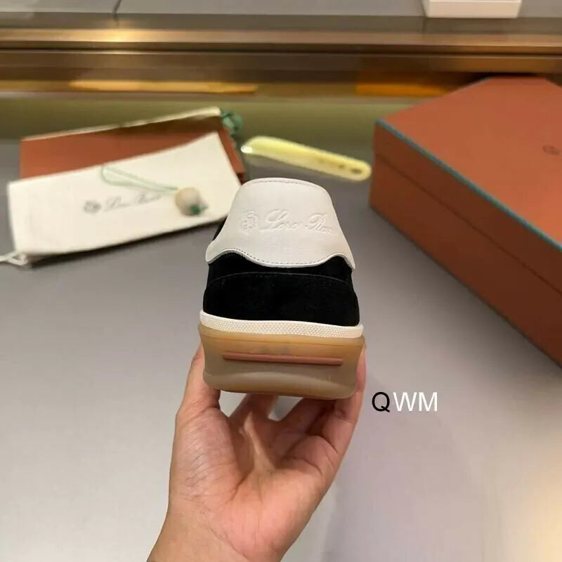 Loro Piana Nuages Sneakers – Black & White Suede