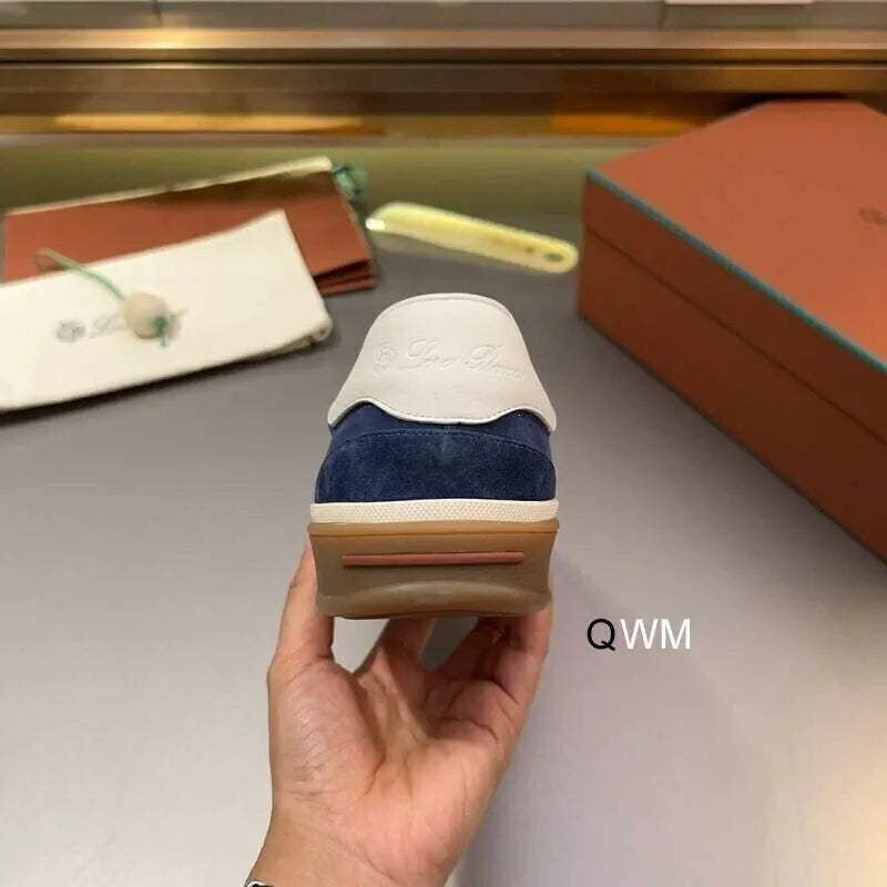Loro Piana Nuages Sneakers – Navy & White Suede