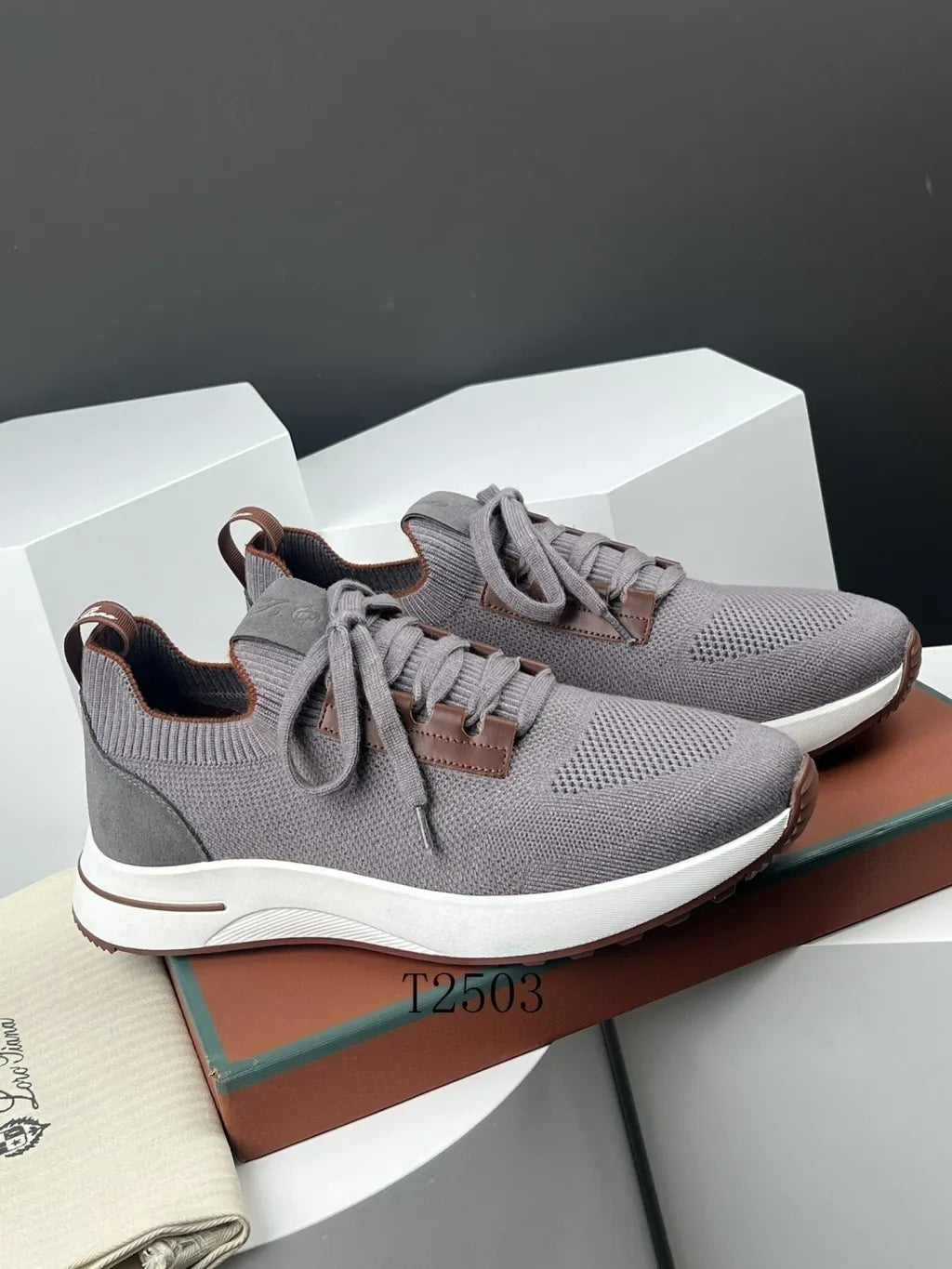 Loro Piana 360 LP Flexy Walk Sneakers – Grey Knit