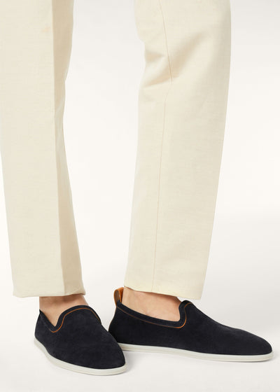 Loro Piana Venice Walk Loafers - Navy Blue