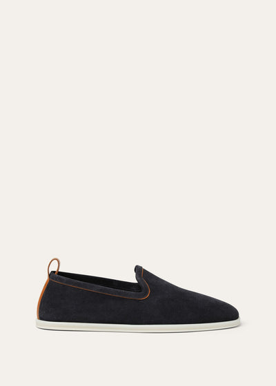 Loro Piana Venice Walk Loafers - Navy Blue