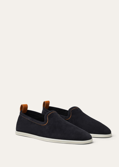 Loro Piana Venice Walk Loafers - Navy Blue