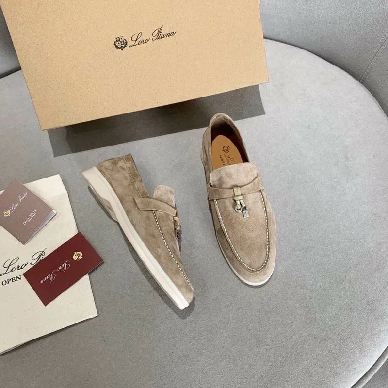 Loro Piana Summer Walk Loafers – Beige Suede