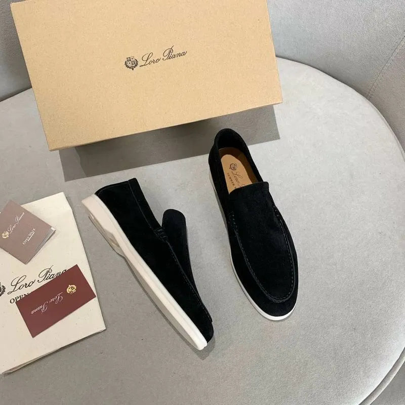 Loro Piana Summer Walk Loafers – Black Suede