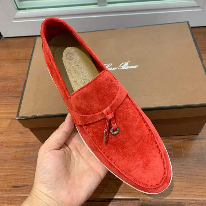Loro Piana Summer Walk Loafers – Suede Red