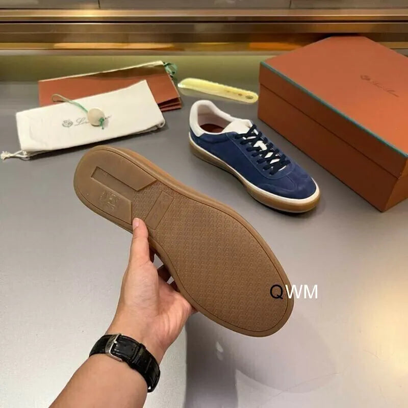 Loro Piana Nuages Sneakers – Navy & White Suede