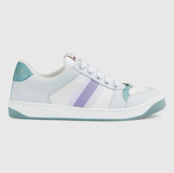 Gucci Screener Panelled Leather Sneakers - White