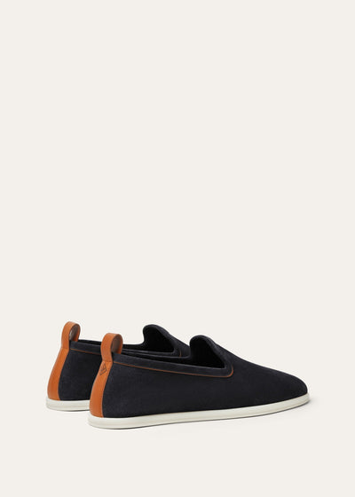 Loro Piana Venice Walk Loafers - Navy Blue
