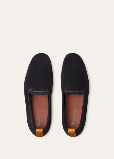 Loro Piana Venice Walk Loafers - Navy Blue