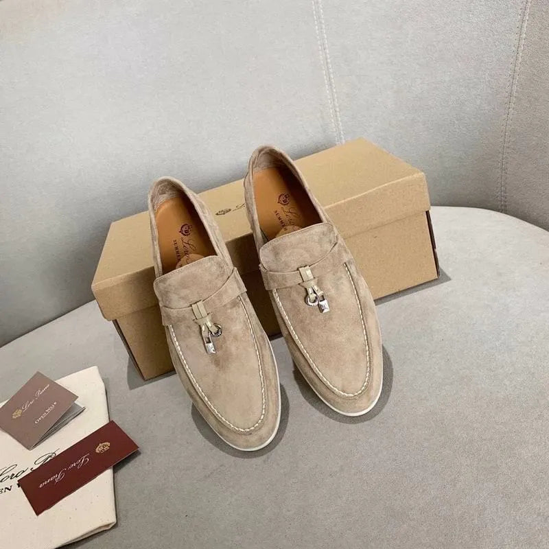 Loro Piana Summer Walk Loafers – Beige Suede