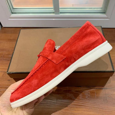 Loro Piana Summer Walk Loafers – Suede Red