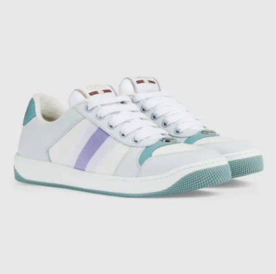 Gucci Screener Panelled Leather Sneakers - White