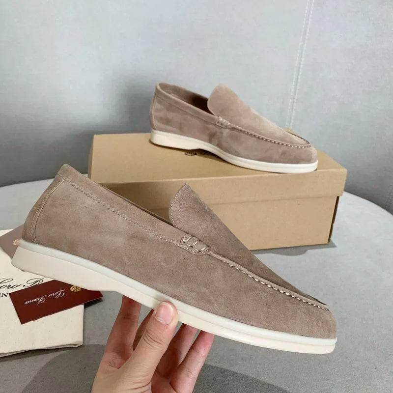 Loro Piana Summer Walk Loafers – Beige Suede