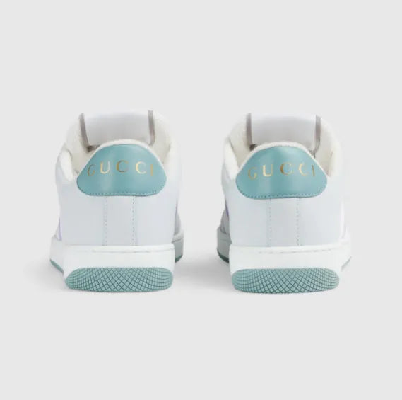 Gucci Screener Panelled Leather Sneakers - White
