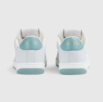 Gucci Screener Panelled Leather Sneakers - White