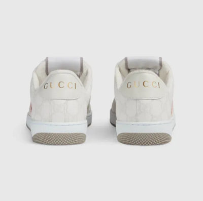 Gucci Screener Panelled Leather Sneakers - White/Pink