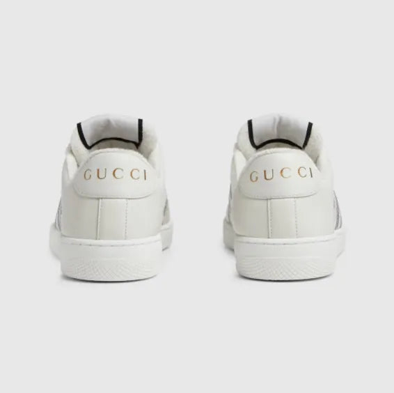 Gucci Screener Panelled Leather Sneakers - White/Gray