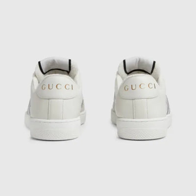 Gucci Screener Panelled Leather Sneakers - White/Gray