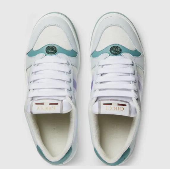 Gucci Screener Panelled Leather Sneakers - White