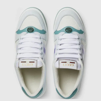 Gucci Screener Panelled Leather Sneakers - White