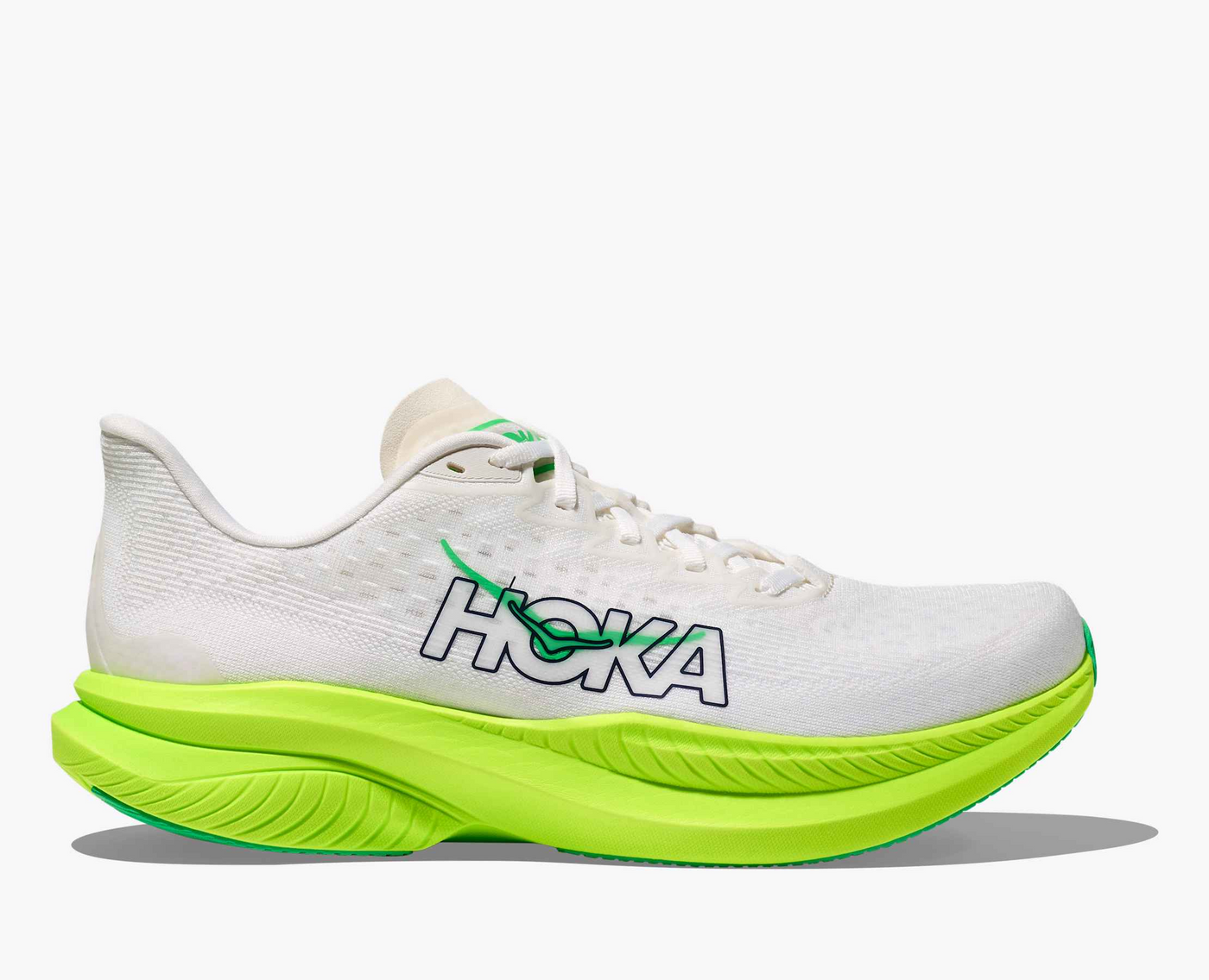 Hoka Mach 6 - White/Neon lime