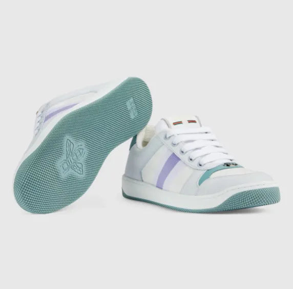 Gucci Screener Panelled Leather Sneakers - White