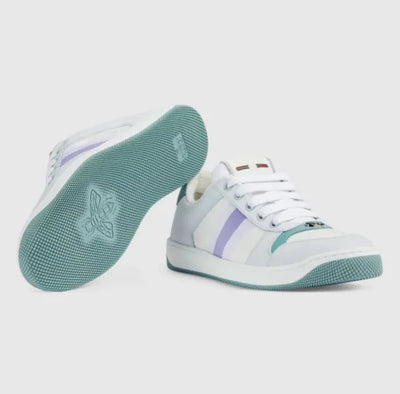 Gucci Screener Panelled Leather Sneakers - White