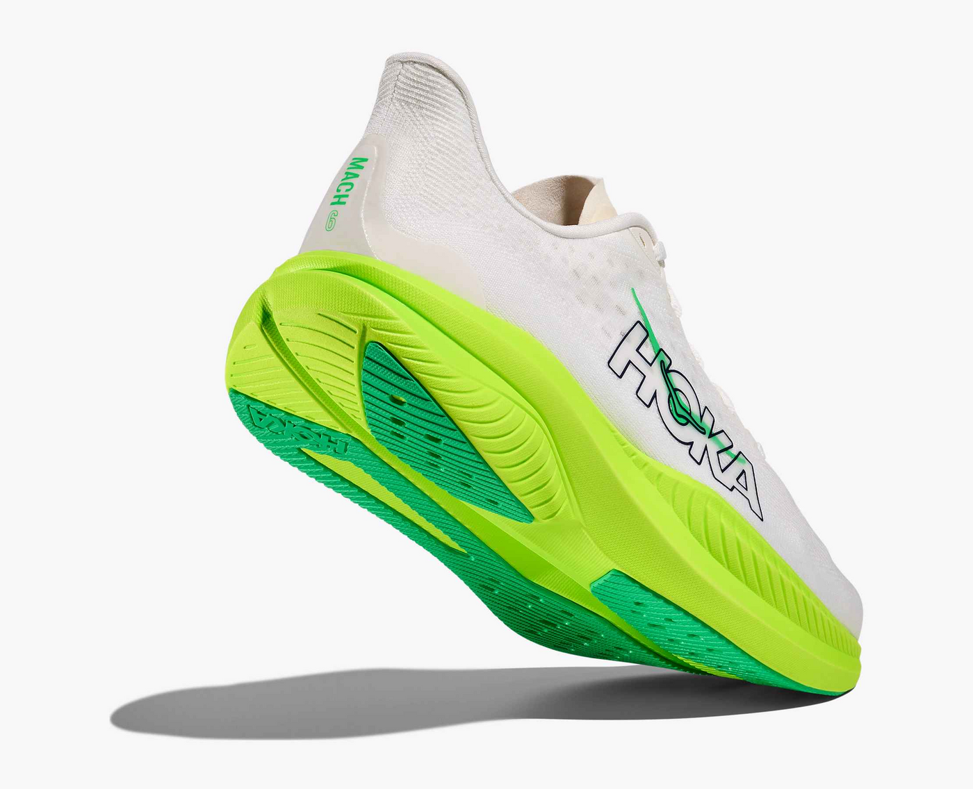 Hoka Mach 6 - White/Neon lime
