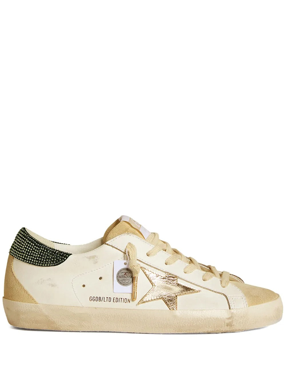 Golden Goose Super-Star White Leather Swarovski