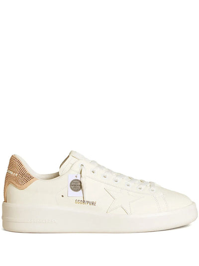 Golden Goose Pure Star Beige Leather Swarovski