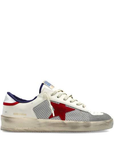 Golden Goose Stardan Sneakers – Grey Mesh/Red Star