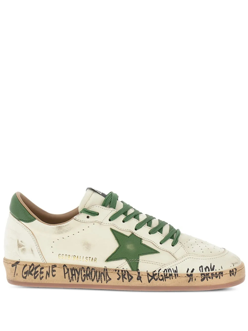 Golden Goose Ball Star Sneakers with Graffiti Print