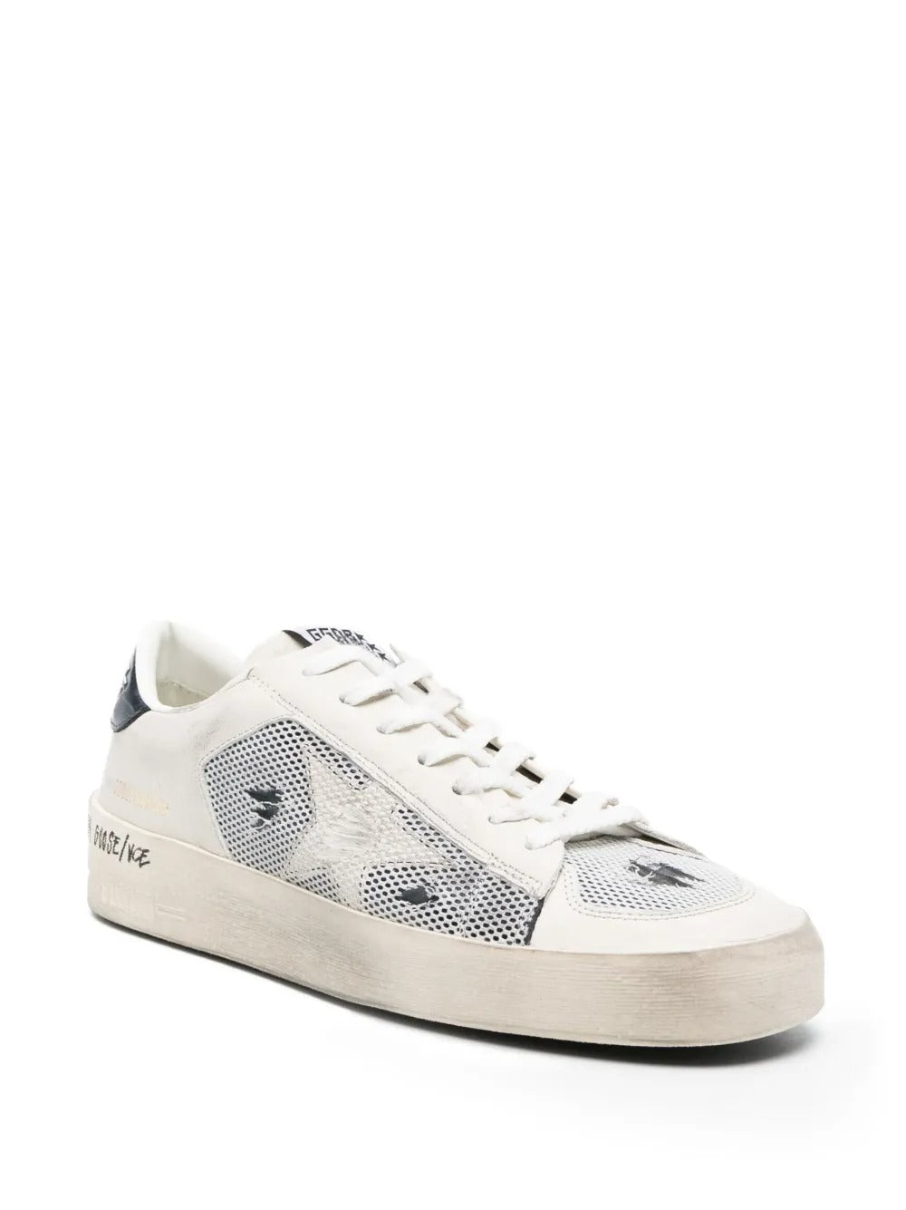 Golden Goose Stardan Sneakers – White Leather/Navy Mesh