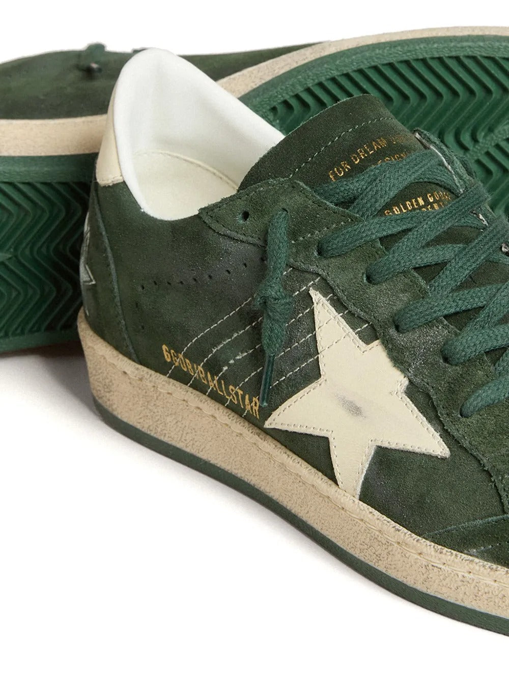 Golden Goose Ball Star Sneakers – Dark Green Suede