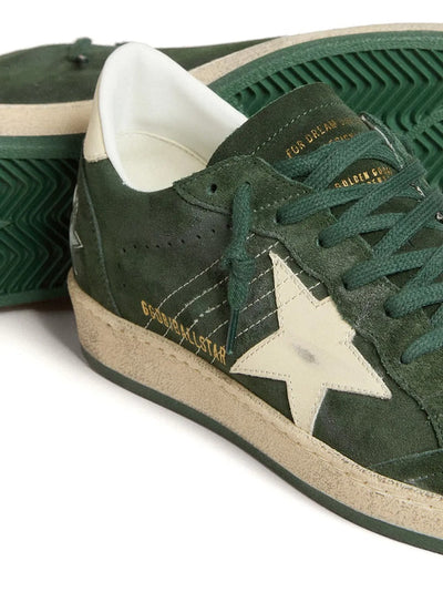 Golden Goose Ball Star Sneakers – Dark Green Suede