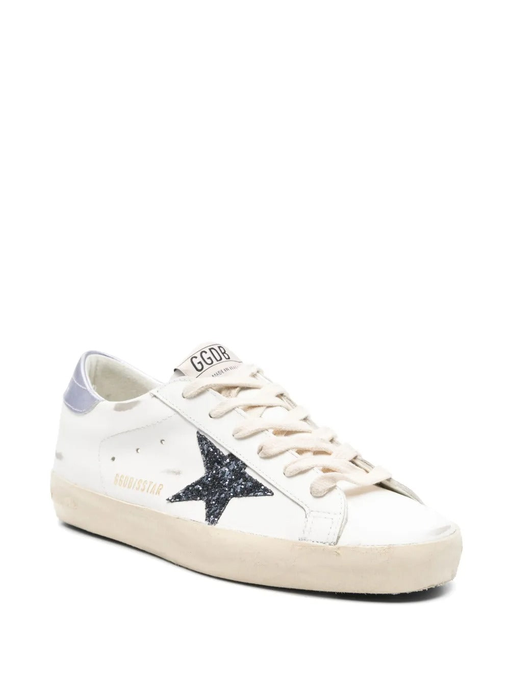 Golden Goose Super-Star White Silver Black Glitter