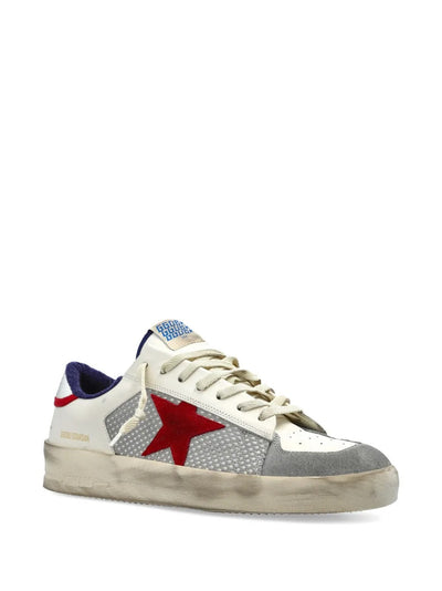 Golden Goose Stardan Sneakers – Grey Mesh/Red Star