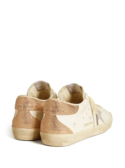 Golden Goose Super-Star Beige Leather Swarovski